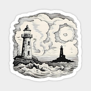 Lighthouse in a Gloomy Weather Magnet