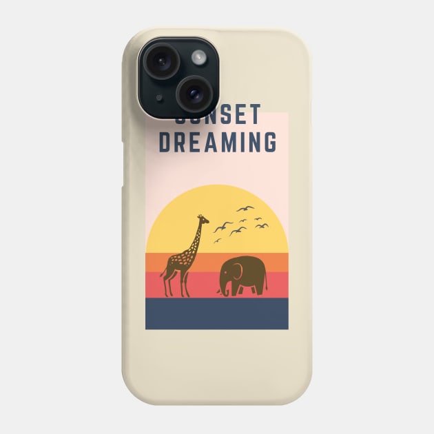 Vintage Sunset dreaming in Africa safari masai mara Phone Case by Mission Bear