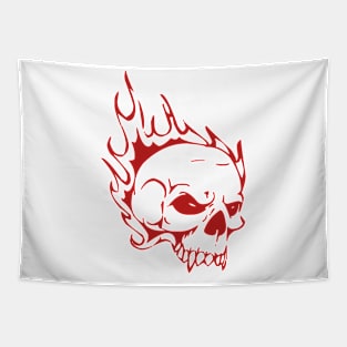 Vampire Skull in Flames Tapestry