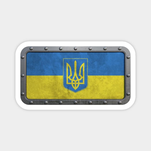 Rough Steel Ukrainian Flag Magnet by jeffbartels