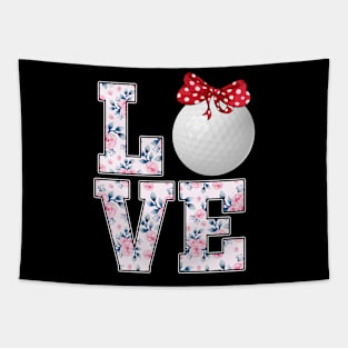 Summer Floral Love Golf Tapestry