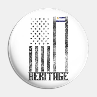 Uruguay Hispanic Heritage destressed flag Pin