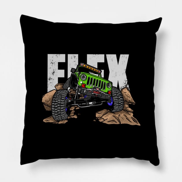 Green Jeep Flex Pillow by 4x4 Sketch