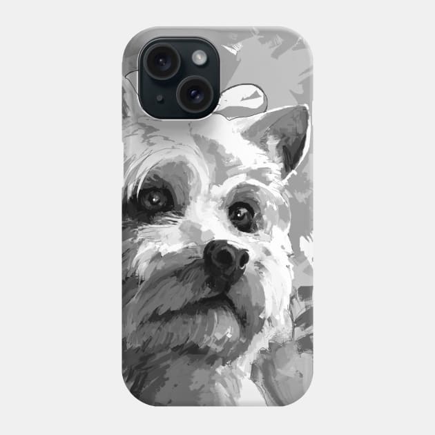 Yorkshire Terrier Mom Black and White Phone Case by mailsoncello