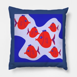 Abstract Red Fish Pillow