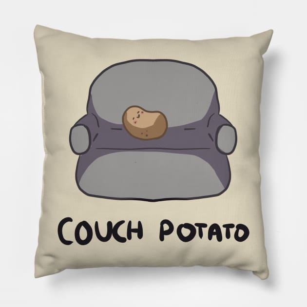 Cute Couch Potato Enjoys Binge Watching Time Pillow by PreeTee 