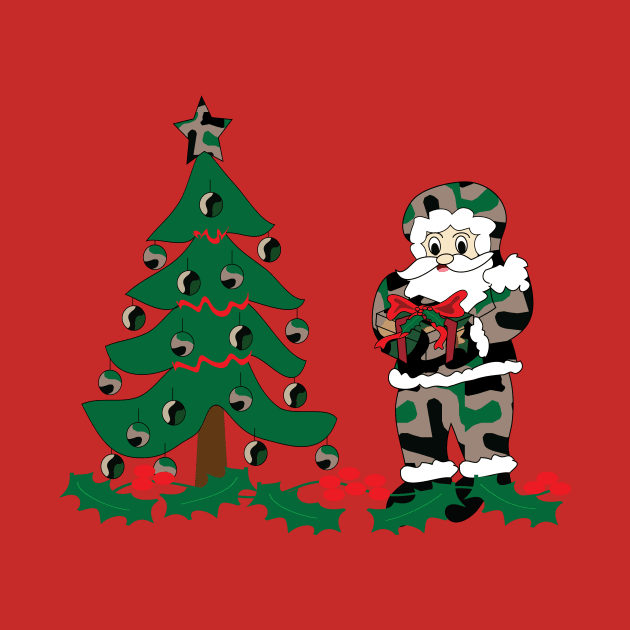 Christmas, Holiday design, camouflage, Santa Claus by sandyo2ly