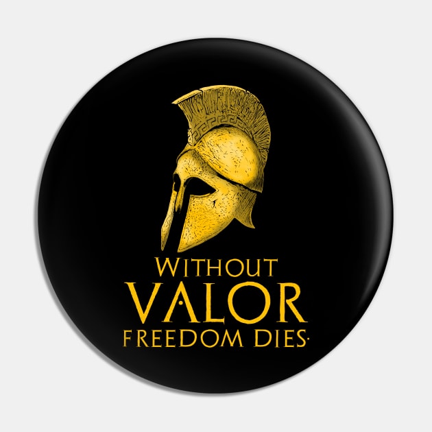 Motivational Ancient Greek Freedom Conservative Libertarian Pin by Styr Designs