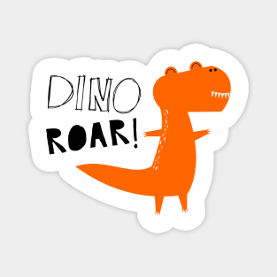 Cute Orange Dinosaur Dino Roar Kawaii Magnet