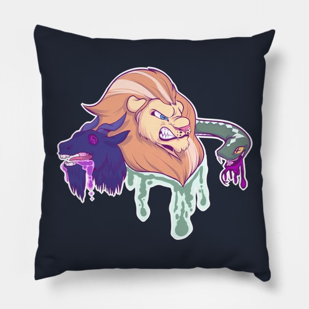 Bloody Mythic Chimera Pillow by Martianworks