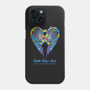 Multicolor Muzzle Pieces Wings Faith Hope Love Autism Cancer Phone Case