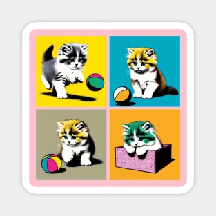 Munchkin Cat Pop Art - Cute Kitties Magnet