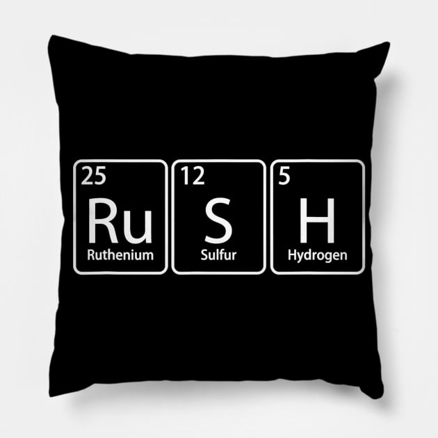 Rush (Rush) Periodic Tee Table Element Chemistry Gift Pillow by lohstraetereva