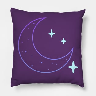 Crescent moon with stars Pillow