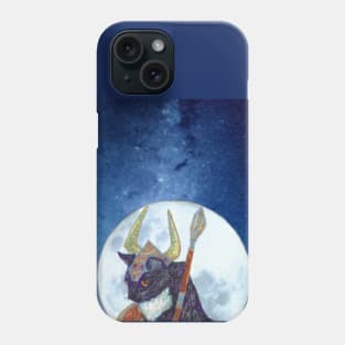 Cat Viking of the Moon Phone Case