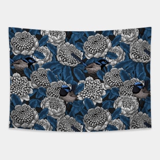 White waratah and fairy wrens Tapestry