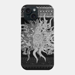 Native American Kokopelli Musicans - Sun Border 4 Phone Case