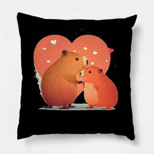 Capybara valentine's day Pillow