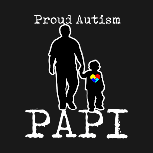 Proud Autism Papi And Son Puzzle Piece T-Shirt