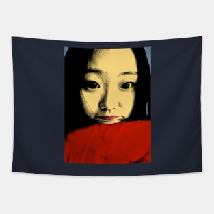 BEAUTIFUL FUNNY ASIAN GIRL POP ART COLOR Tapestry