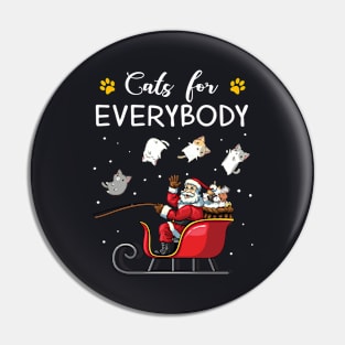 Cats For Everybody Christmas Cute Cat Lover Pin