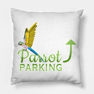 Parrot Parking - Blue & Gold Macaw Pillow