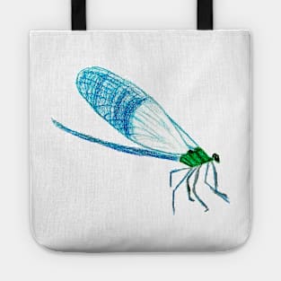 Blue damselfly Tote