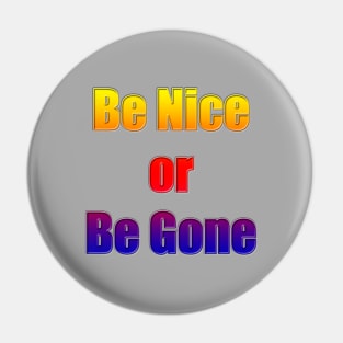 Be Nice or Be Gone Pin