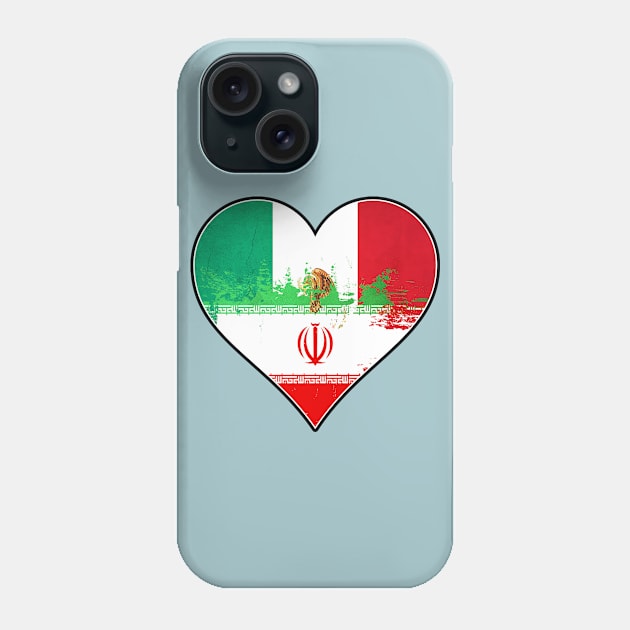 Mexican and Iranian Heart Mix Heritage Flag Phone Case by Just Rep It!!