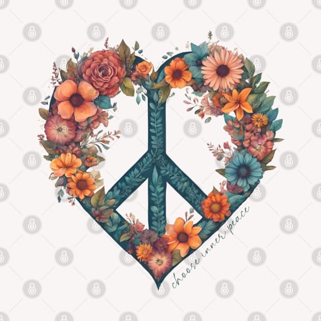 Choose Inner Peace Floral Heart by SOS@ddicted