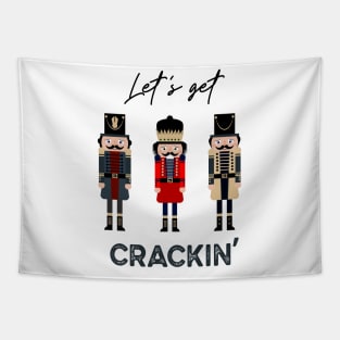 Funny Christmas Nutcracker Let's Get Crackin' Retro Christmas Tapestry