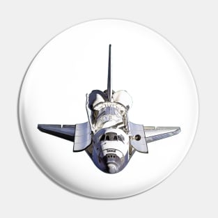 Space Shuttle Open Cartoon Black Pin