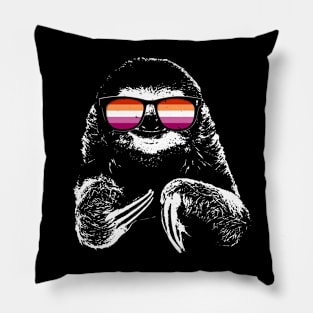 Pride Sloth Lesbian Flag Sunglasses Pillow