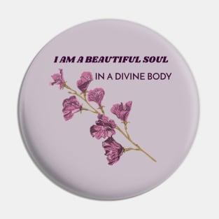 Affirmations, self love, self care, purple floral Pin