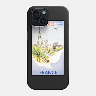 Retro poster - travel - vintage - Paris Phone Case