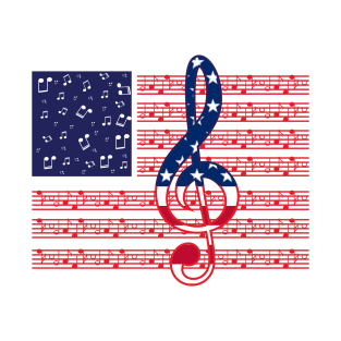 Music Note American Flag T-Shirt