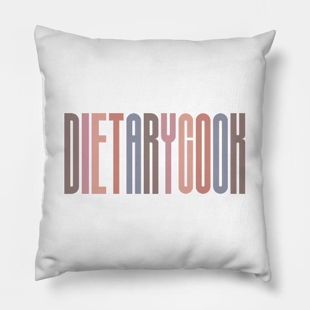 Dietary Cook - Tall Font Contrast on White Design Pillow by best-vibes-only