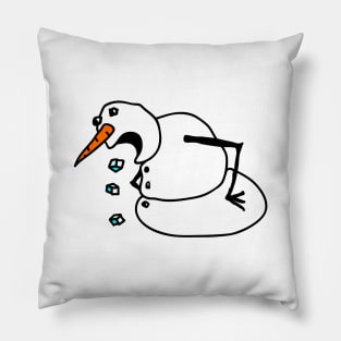 Sick Snowman Pillow