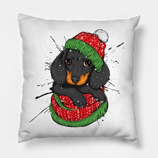 Cute Dog Christmas Pillow