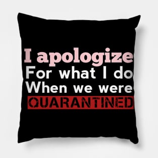 I apologize for what I do when we were quarantine Pillow