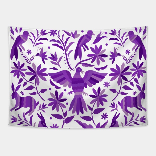 Mexican Otomí Design in Purple Tapestry by Akbaly