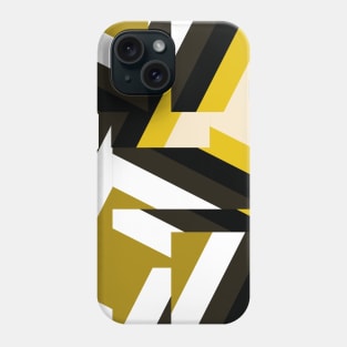 distorted houndstooth - mustard, yellow, black and white Phone Case