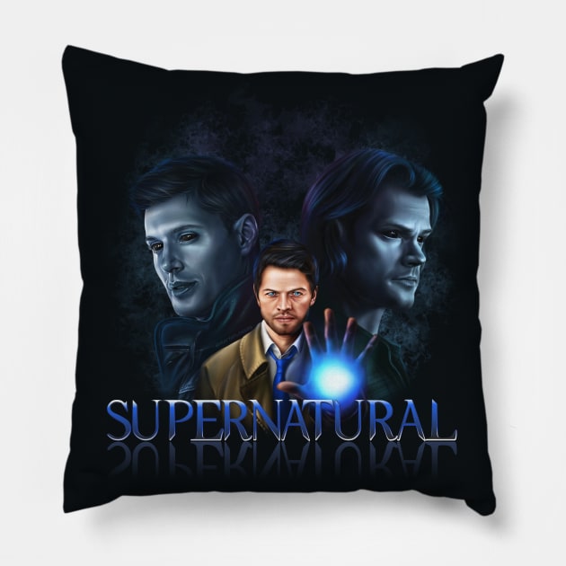 Dean Sam Castiel Pillow by mayyaflowers