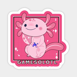 Gamesalotl Cute Kawaii Axolotl Gamer Magnet