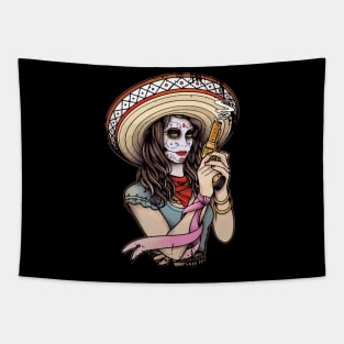 carinval girl with sombrero Tapestry