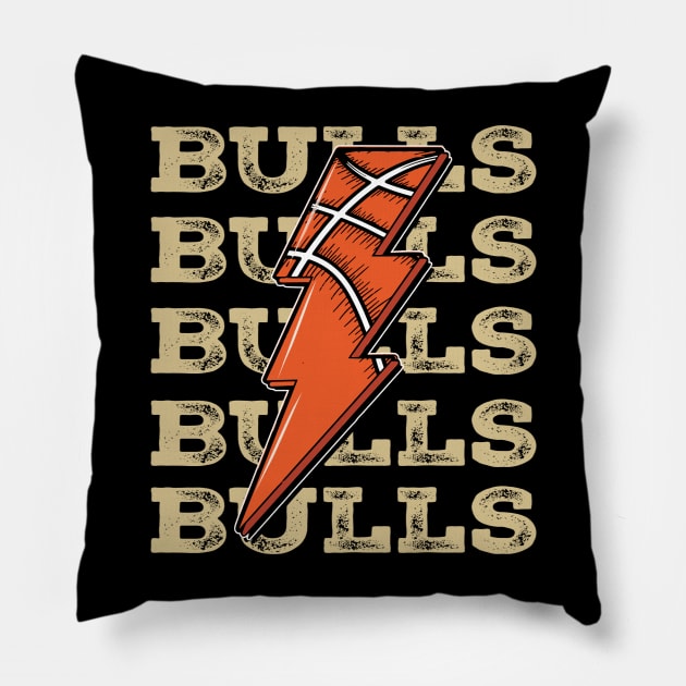 Funny Sports Bulls Proud Name Basketball Classic Pillow by Irwin Bradtke