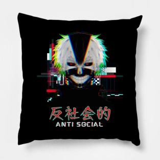 Anime Vaporwave Antisocial Ghoul Pillow