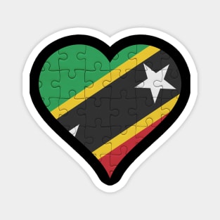 Kittian Jigsaw Puzzle Heart Design - Gift for Kittian With Saint Kitts and Nevis Roots Magnet