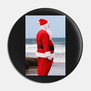 Santa on the Beach Pin