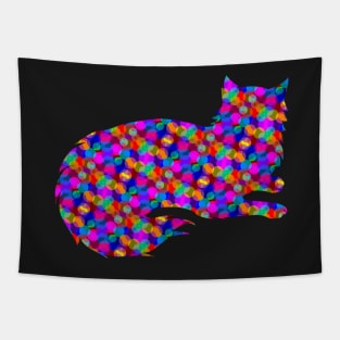 Dotty Rainbow Kitty Tapestry